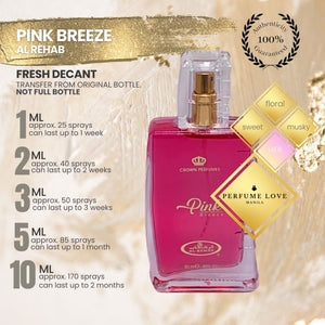 PERFUME DECANT Al-rehab Pink Breeze