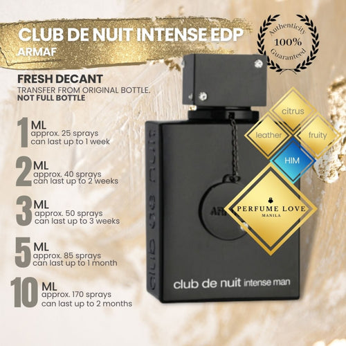 PERFUME DECANT Armaf Club de Nuit Intense Man Eau de Parfum