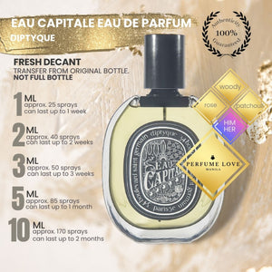 PERFUME DECANT Diptyque Eau Capitale EDP