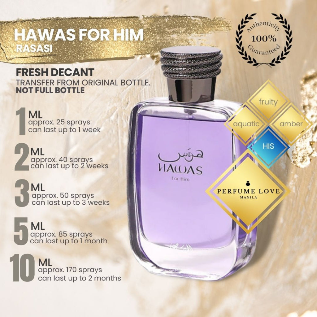 PERFUME DECANT Rasasi Hawas for Him – Perfume Love Manila