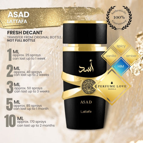 PERFUME DECANT Lattafa Asad Eau de Parfum