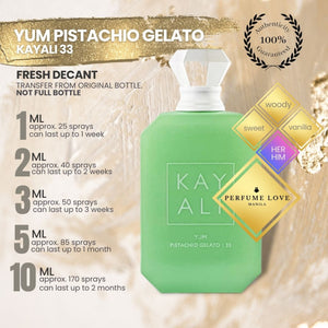 PERFUME DECANT Kayali Yum Pistachio Gelato 33