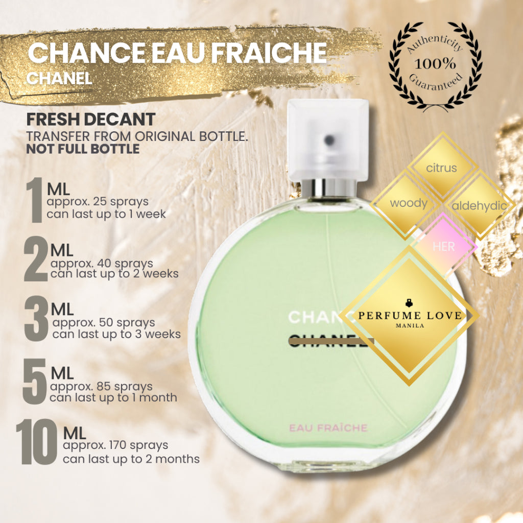 PERFUME DECANT Chanel Chance Eau Fraiche Eau de Toilette – Perfume  Discovery Hub