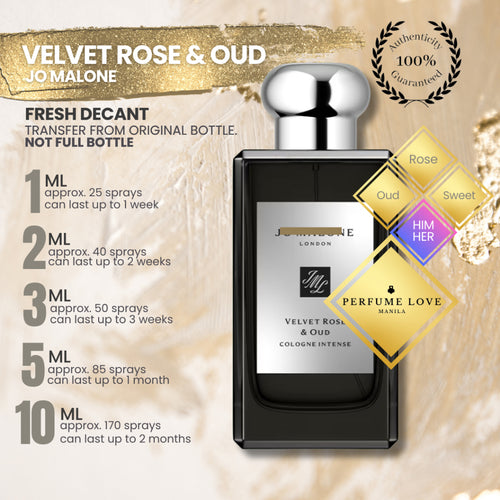 PERFUME DECANT Jo Malone Velvet Rose & Oud cologne intense