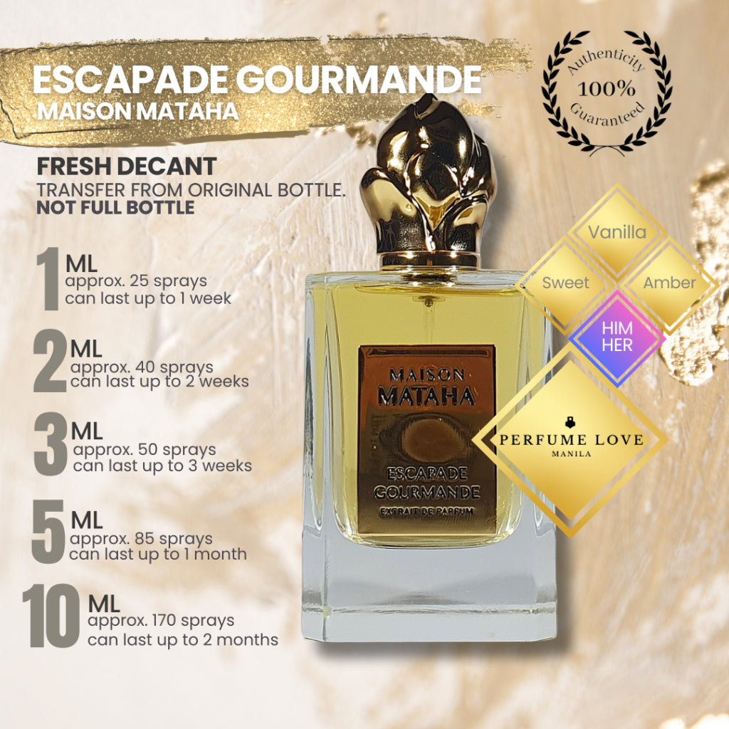PERFUME DECANT Maison Mataha Escapade Gourmande Extrait de Parfum