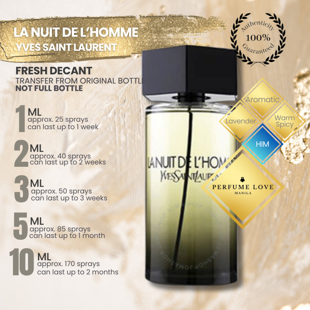 PERFUME DECANT Yves Saint Laurent La Nuit De L'homme