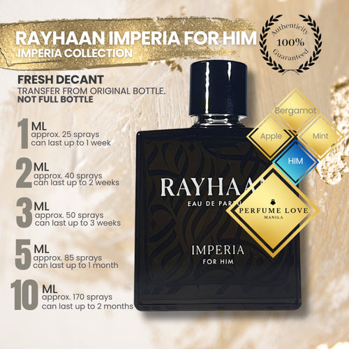 PERFUME DECANT Imperia Collection Rayhaan Imperia for Him Eau de Parfum