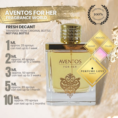 PERFUME DECANT Fragrance World Aventos for Her (Aventus Creed For Her Dupe)