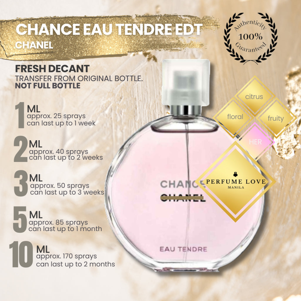 PERFUME DECANT Chanel Chance Eau Tendre Eau de Toilette – Perfume Discovery  Hub