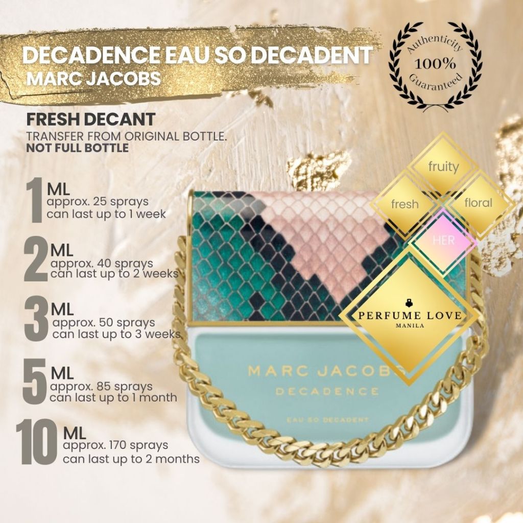 PERFUME DECANT Marc Jacobs Decadence Eau so Decadent