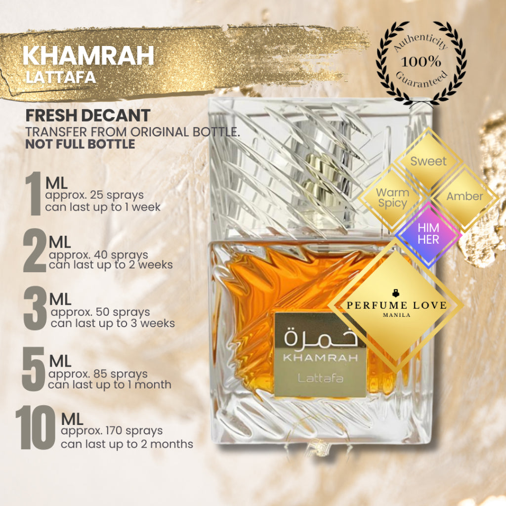 PERFUME DECANT Lattafa Khamrah Eau de Parfum