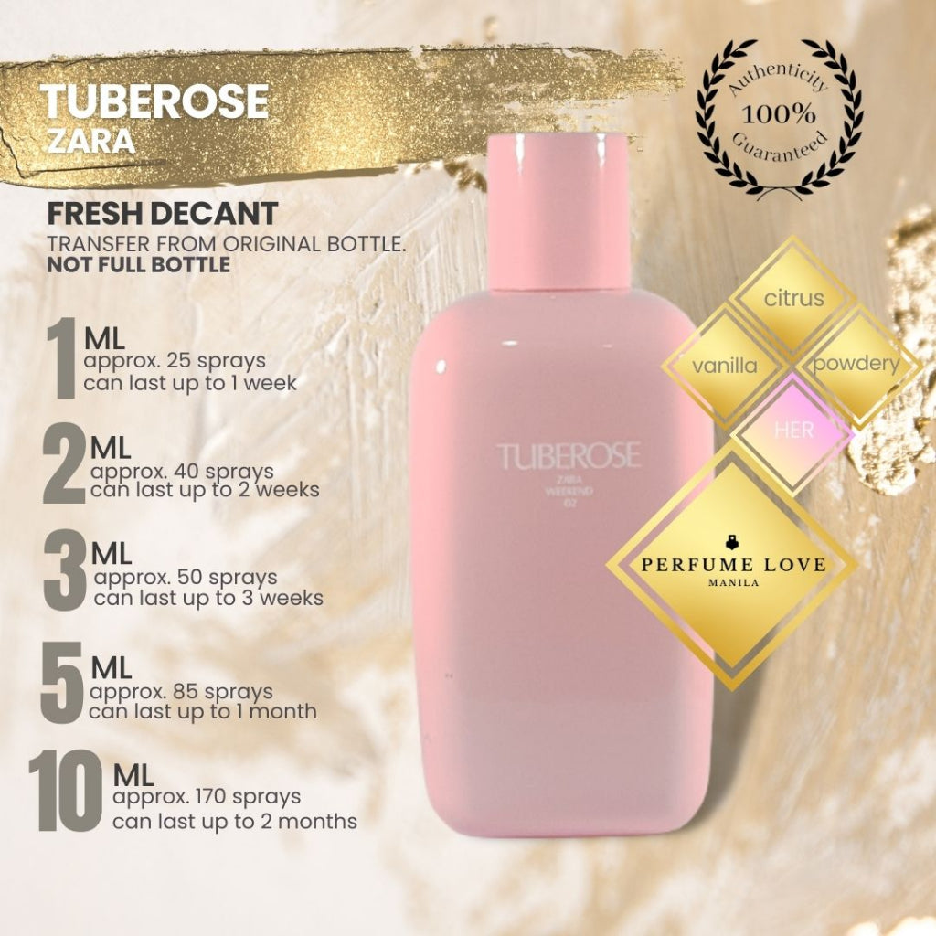 PERFUME DECANT Zara Tuberose