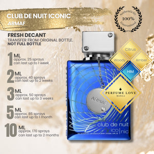 PERFUME DECANT Armaf Club de Nuit Iconic