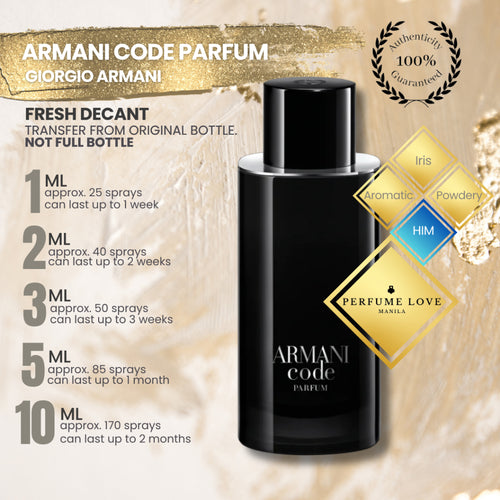 PERFUME DECANT Giorgio Armani Code Parfum