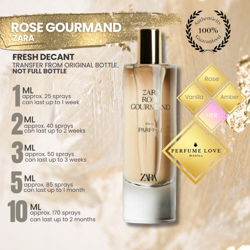 PERFUME DECANT Zara Rose Gourmand