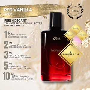PERFUME DECANT Zara Red Vanilla – Perfume Love Manila
