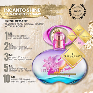 PERFUME DECANT Ferragamo Incanto Shine Perfume Discovery Hub