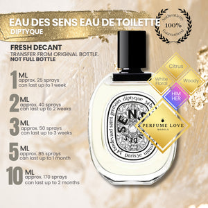 PERFUME DECANT Diptyque Eau des Sens Eau de Toilette