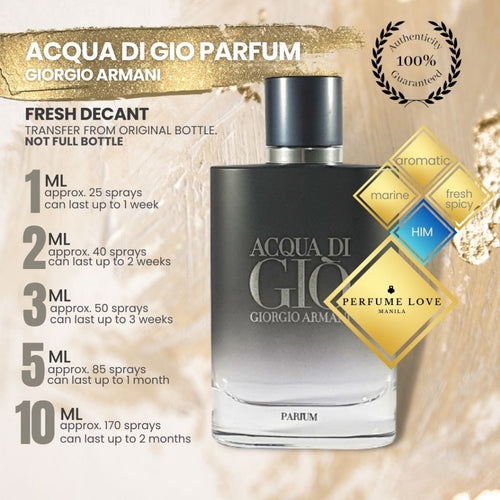 PERFUME DECANT Acqua Di Gio Parfum