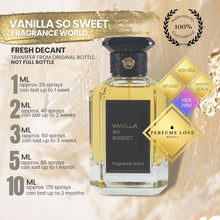 Load image into Gallery viewer, PERFUME DECANT Fragrance World Vanilla So Sweet (Guerlain - Spiritueuse Double Vanilla)