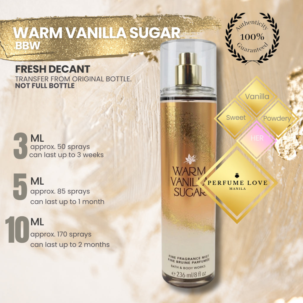 PERFUME DECANT BBW Warm Vanilla Sugar (VS Vanilla Lace Dupe)