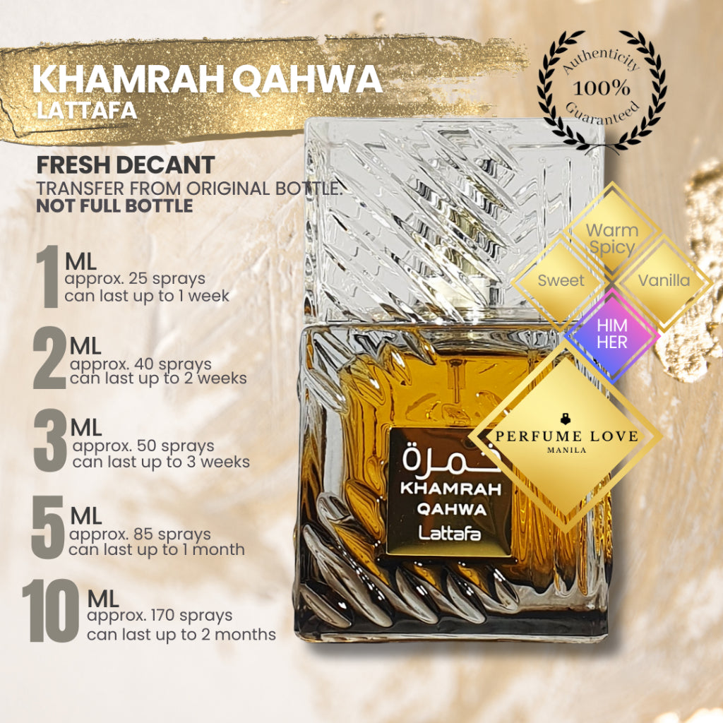 PERFUME DECANT Lattafa Khamrah Qahwa