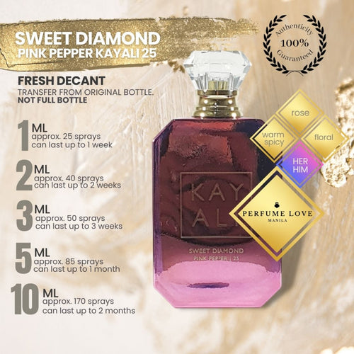 PERFUME DECANT Kayali 25 Sweet DIamond Pink Pepper