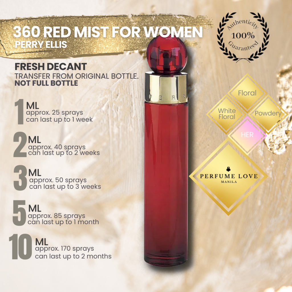 PERFUME DECANT Perry Ellis 360 for women Mist