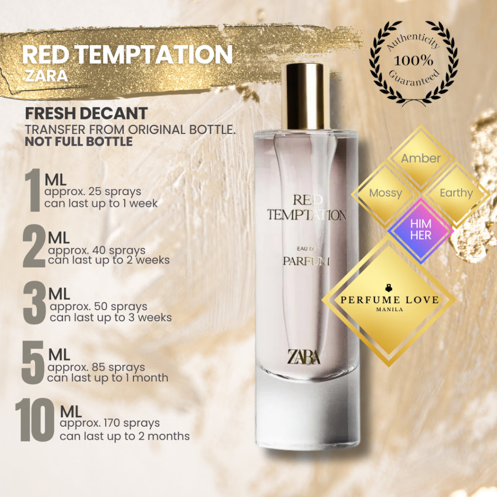 PERFUME DECANT Zara Red Temptation