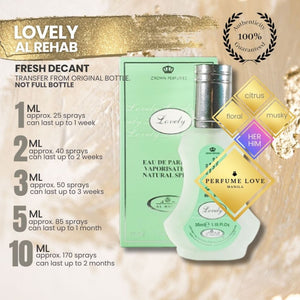 PERFUME DECANT Al-rehab Lovely