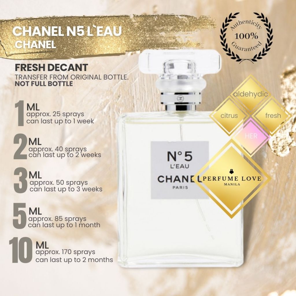 PERFUME DECANT Chanel No.5 L'eau Eau de Toilette