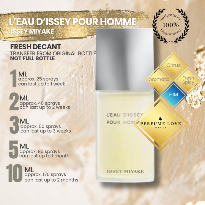 PERFUME DECANT L'eau D'issey Issey Miyake Pour Homme Eau de Toilette
