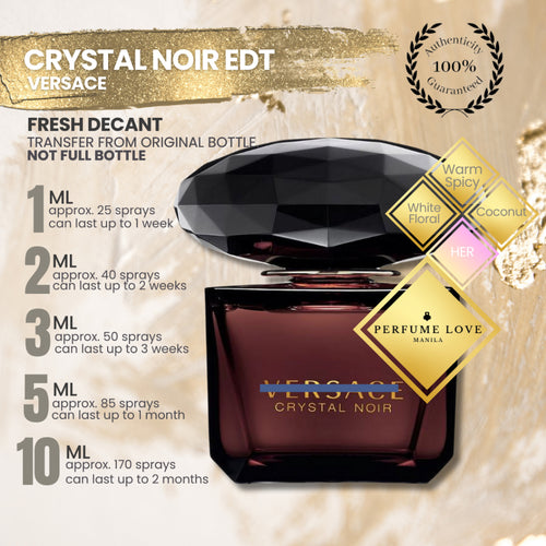 PERFUME DECANT Versace Crystal Noir Eau de Toilette