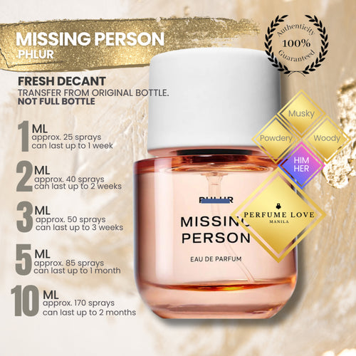 PERFUME DECANT Phlur Missing Person Eau de Parfum