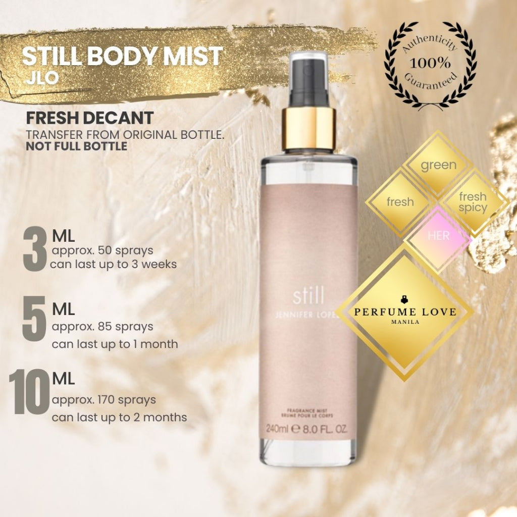 PERFUME DECANT Jennifer Lopez Still Body Mist