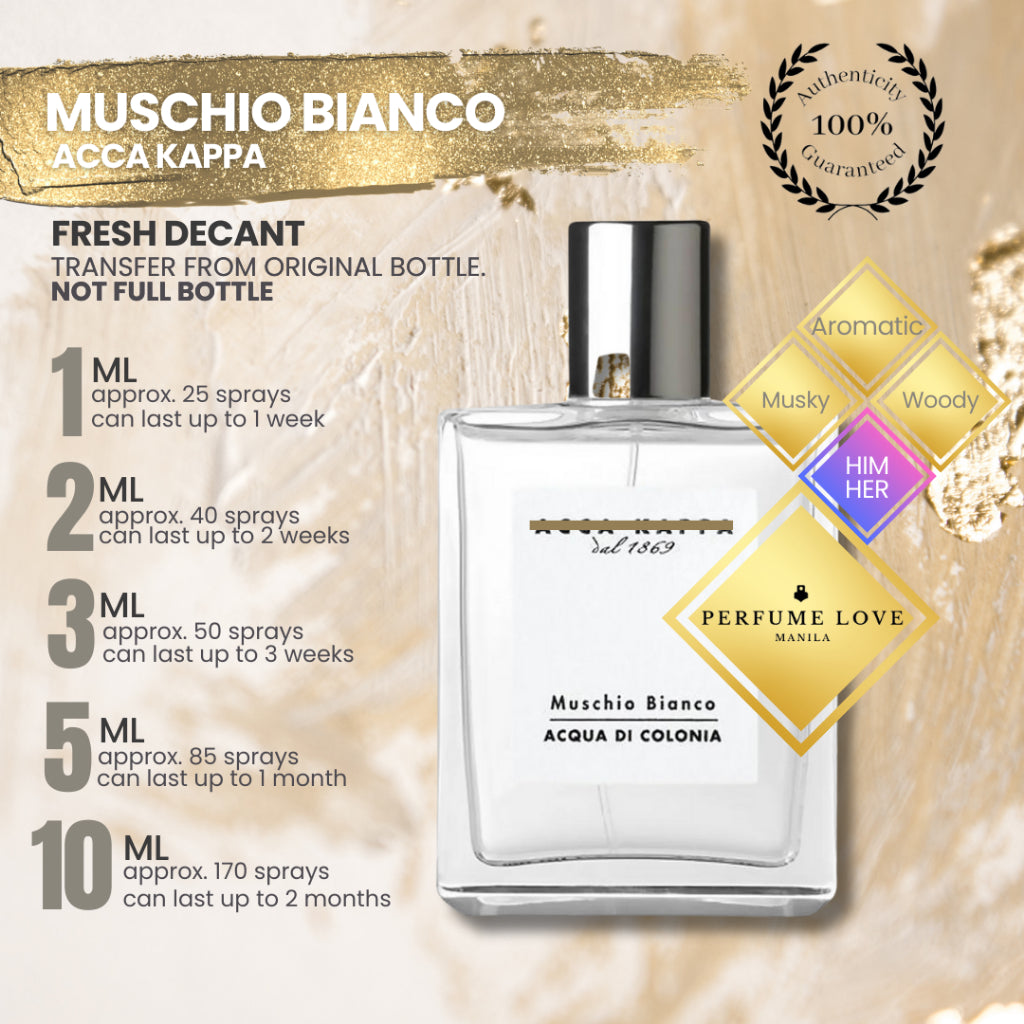 PERFUME DECANT Acca Kappa Muschio Bianco Acqua Di Colognia