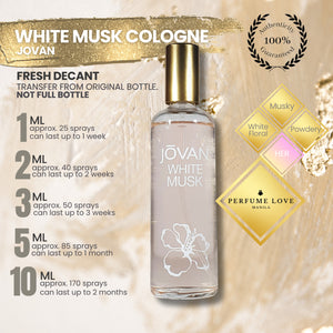 PERFUME DECANT Jovan White Musk Cologne