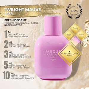 PERFUME DECANT Zara Twilight Mauve