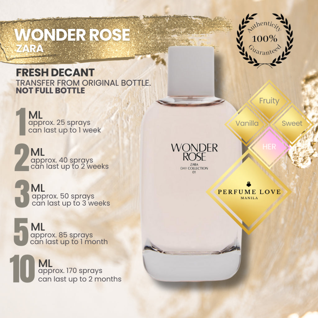 PERFUME DECANT Zara Wonder Rose – Perfume Love Manila