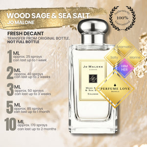 Sage Fresh Perfume Samples Jo Malone Wood Sage Sea Salt