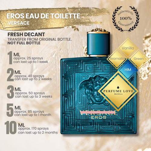 PERFUME DECANT Versace Eros Eau de Toilette