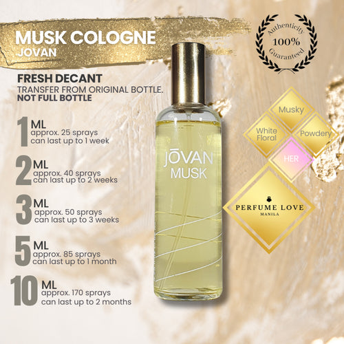 PERFUME DECANT Jovan Musk for women Cologne