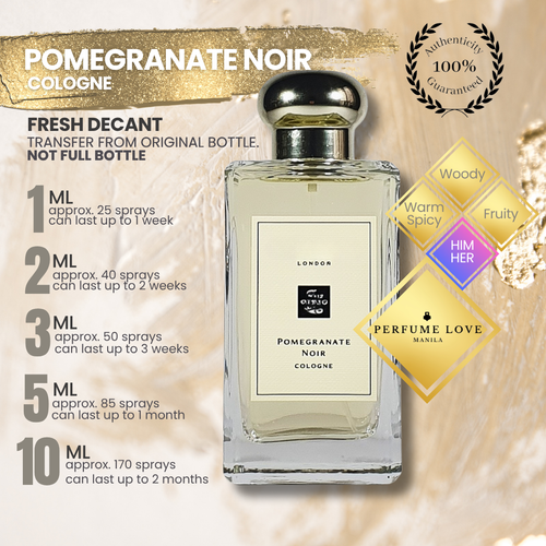 PERFUME DECANT Jo Malone Pomegranate Noir Cologne