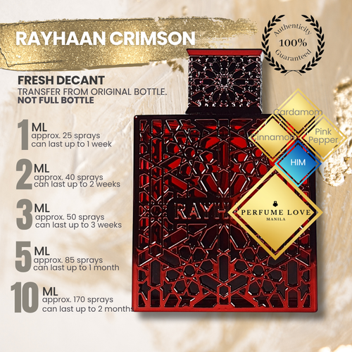 PERFUME DECANT Rayhaan Crimson