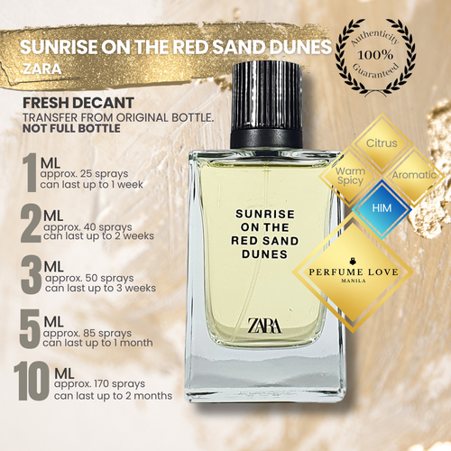 PERFUME DECANT Zara Sunrise on the Red Sand Dunes