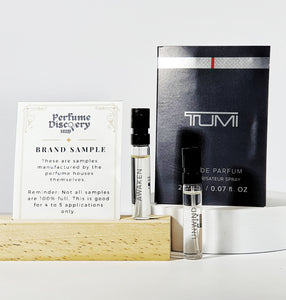 Tumi Awaken or Unwind 2ml perfume spray vial